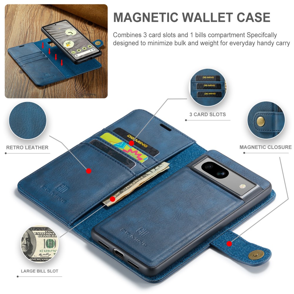DG.MING DG.MING Google Pixel 8A 2in1 Magnet Fodral Blå