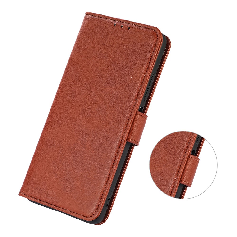  Sony Xperia 10 VI Läder Fodral Läder Solid Brun