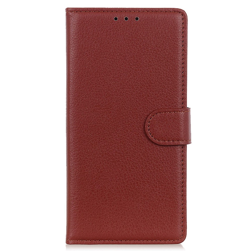  Motorola Edge 50 Fusion 5G Litchi Läder Fodral Brun