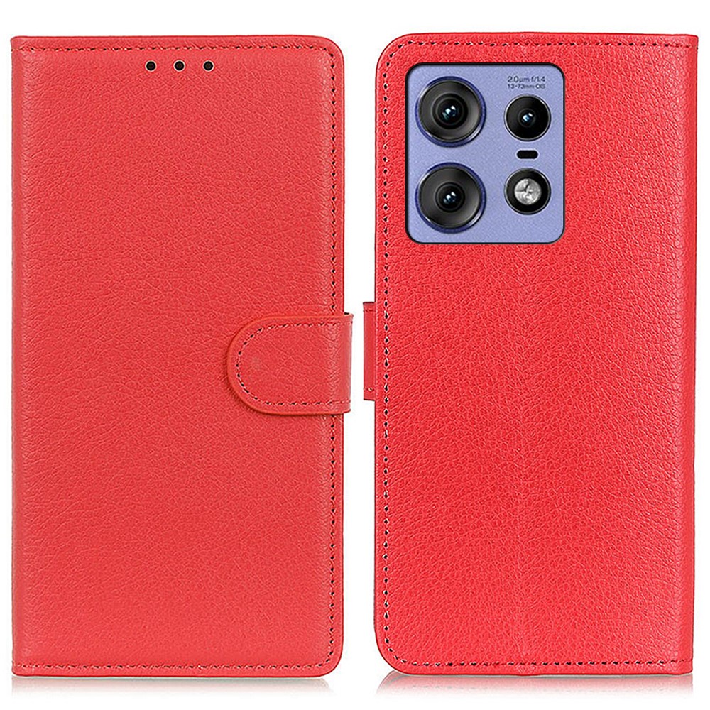  Motorola Edge 50 Pro 5G Fodral Litchi Läder Röd