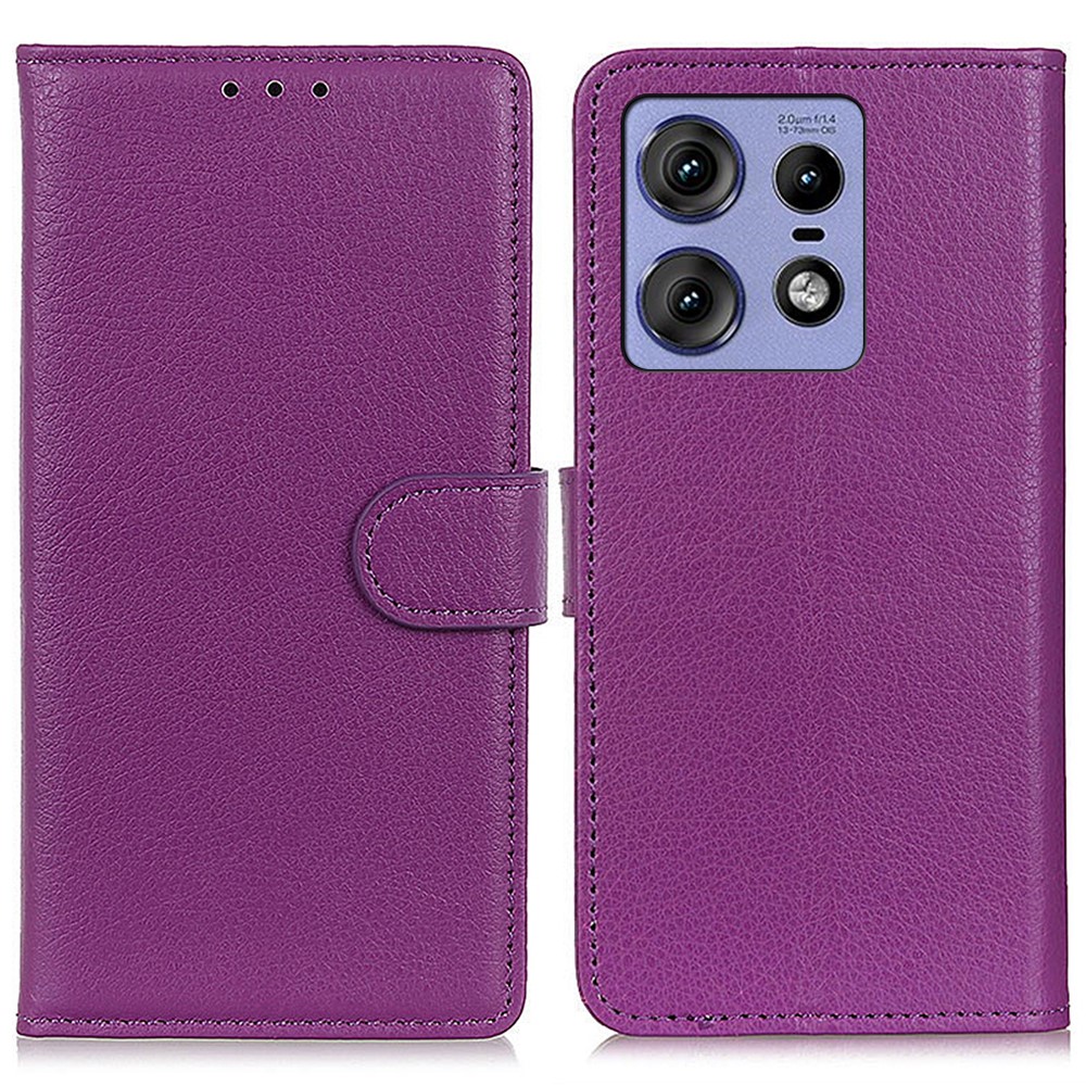  Motorola Edge 50 Pro 5G Fodral Litchi Läder Lila