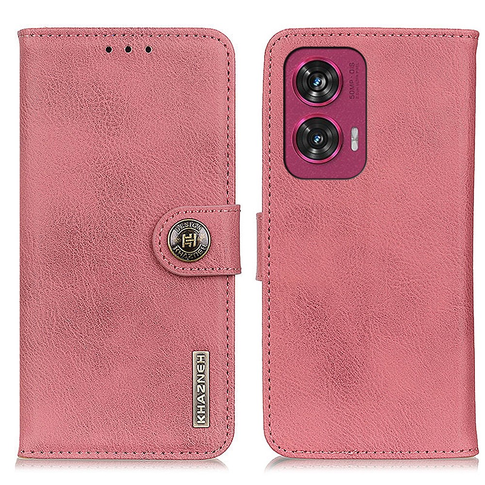 KHAZNEH KHAZNEH Motorola Edge 50 Fusion 5G Läder Fodral Rosa