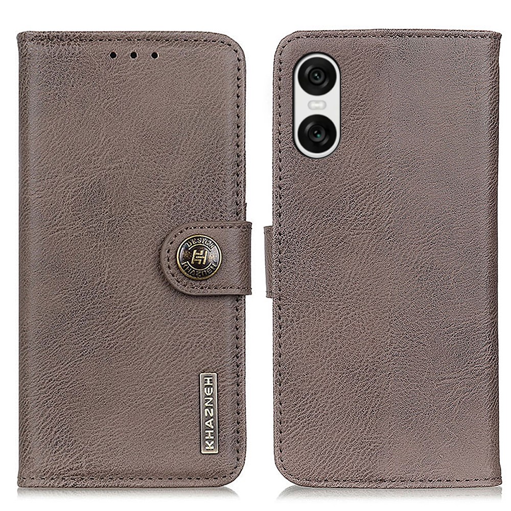 KHAZNEH KHAZNEH Sony Xperia 10 VI Läder Fodral Khaki