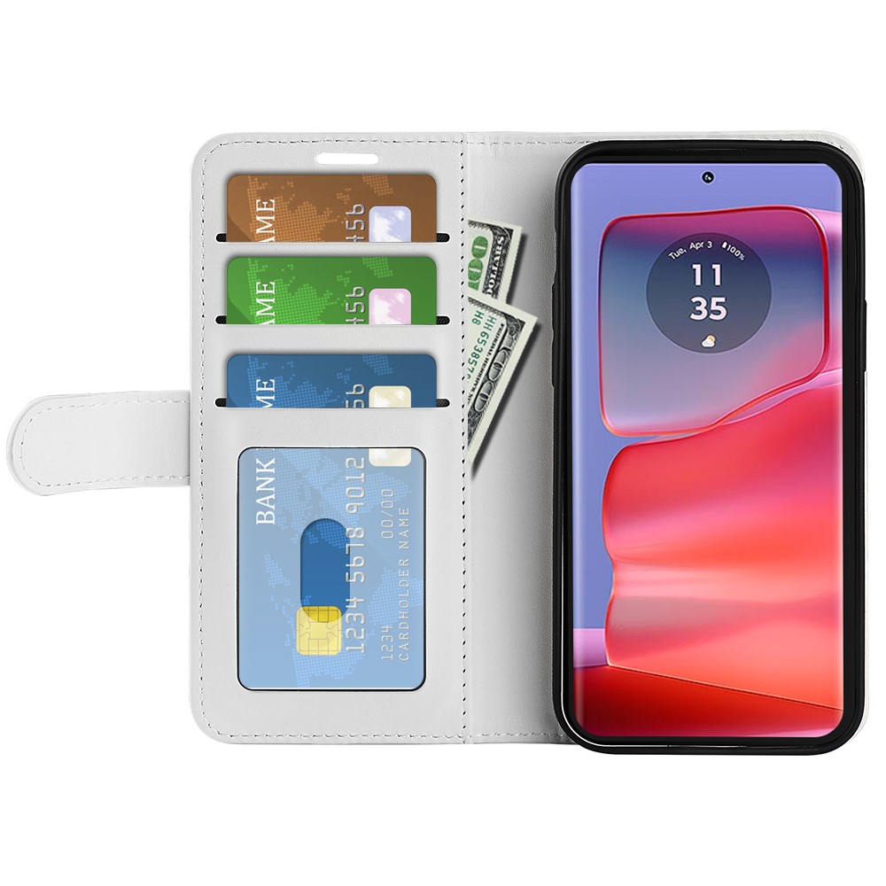  Motorola Edge 50 Pro 5G Crazy Horse Fodral Vit