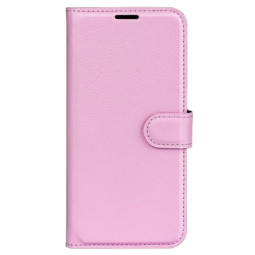  Motorola Edge 50 Pro 5G Litchi Läder Fodral Ljus Rosa