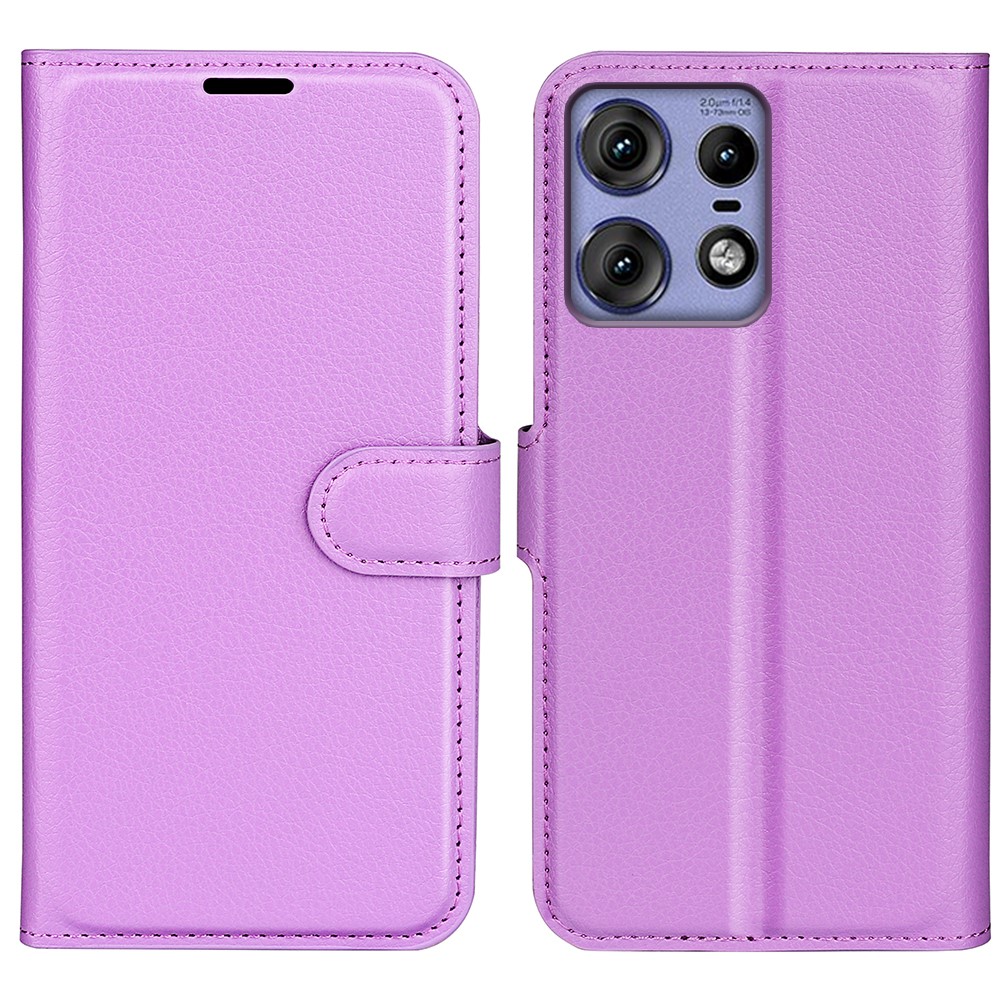  Motorola Edge 50 Pro 5G Litchi Läder Fodral Lila
