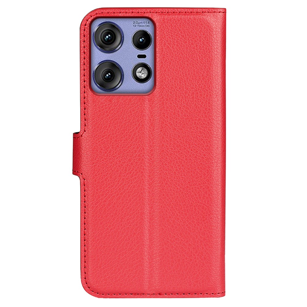  Motorola Edge 50 Pro 5G Litchi Läder Fodral Röd