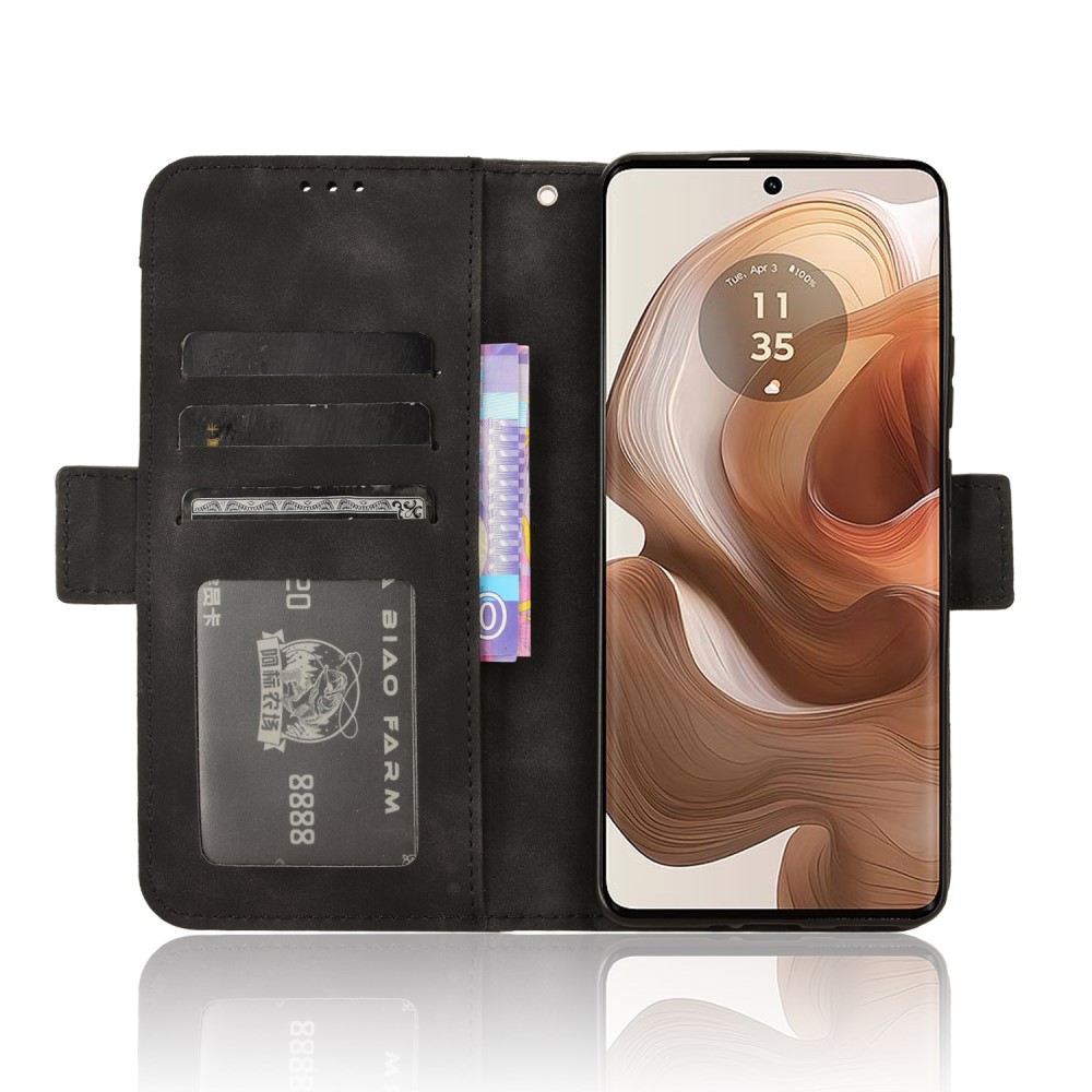  Motorola Edge 50 Ultra 5G Fodral Med Avtagbart Kortfodral Svart