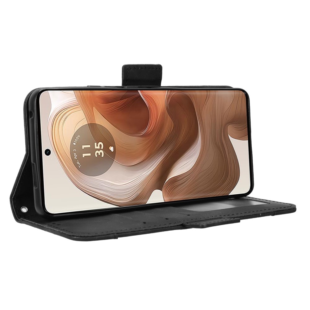  Motorola Edge 50 Ultra 5G Fodral Med Avtagbart Kortfodral Svart