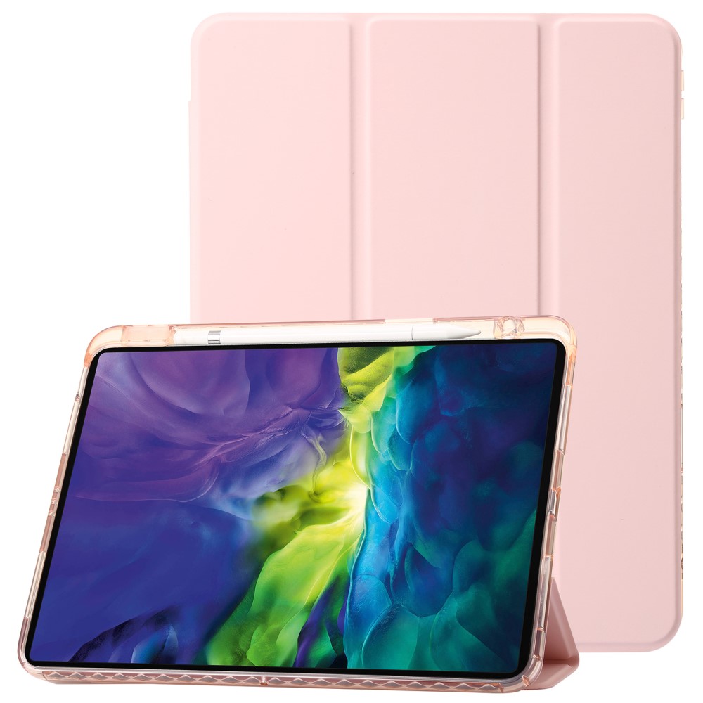  iPad Pro 13 2025/2024 Tri-Fold Fodral Med Penhållare Ljus Rosa