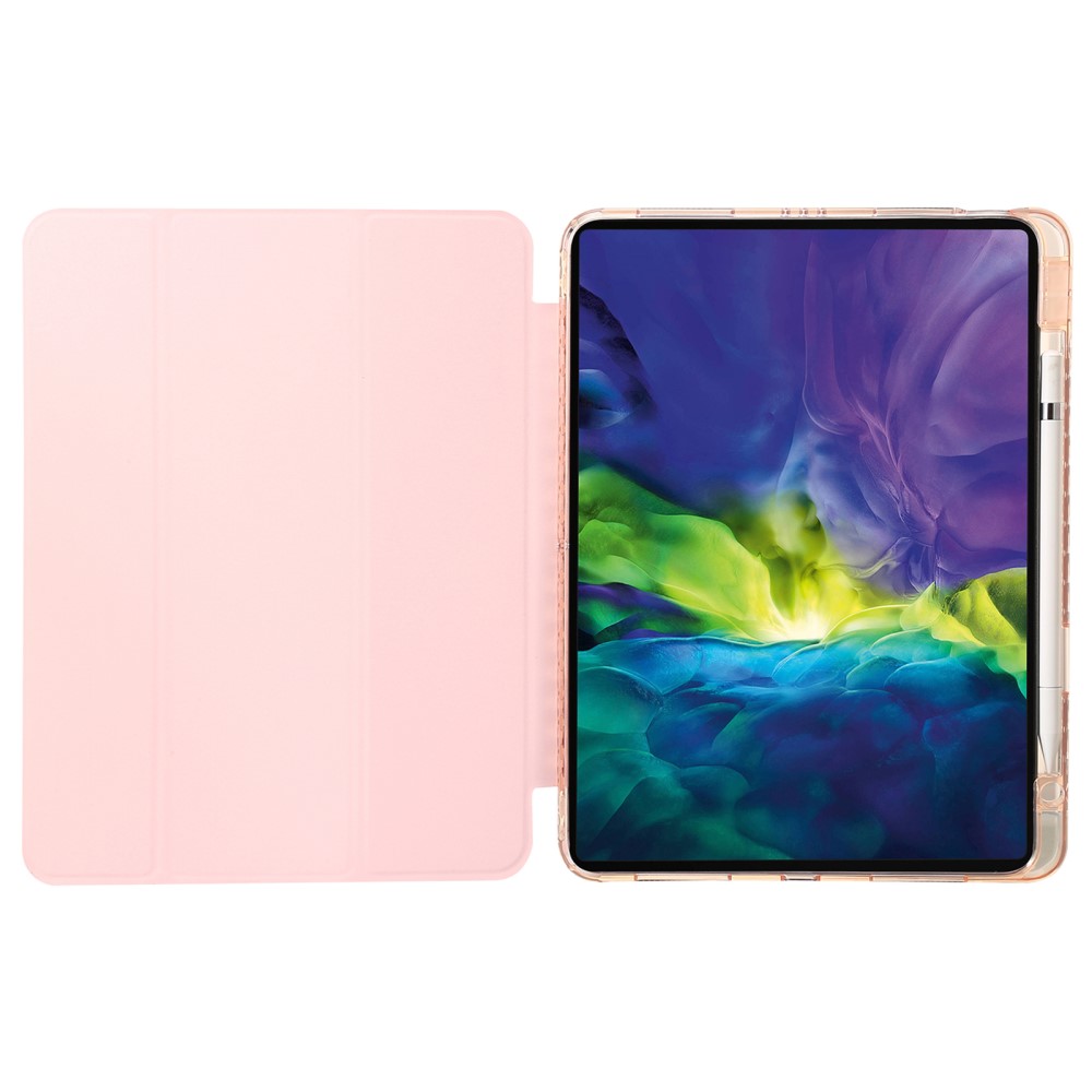  iPad Pro 13 2025/2024 Tri-Fold Fodral Med Penhållare Ljus Rosa