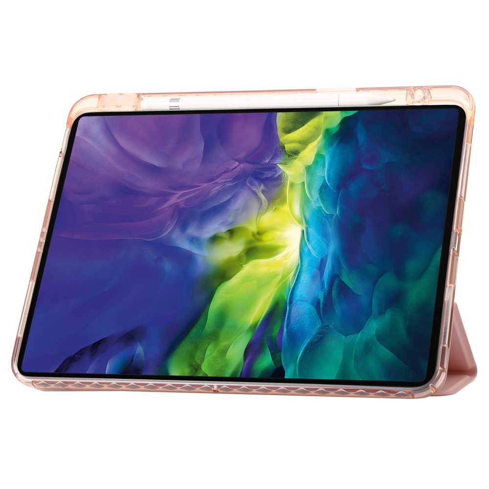 iPad Pro 13 2025/2024 Tri-Fold Fodral Med Penhållare Ljus Rosa
