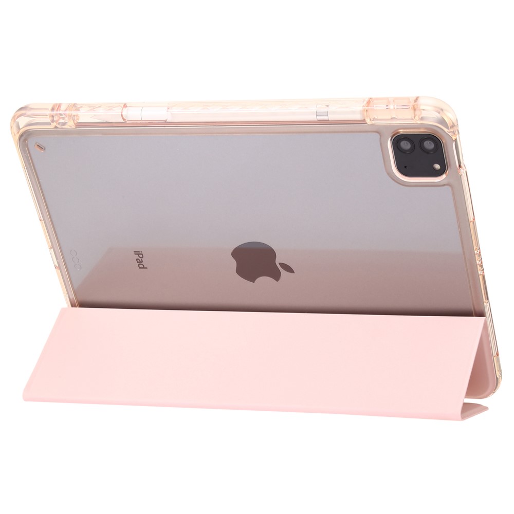  iPad Pro 13 2025/2024 Tri-Fold Fodral Med Penhållare Ljus Rosa