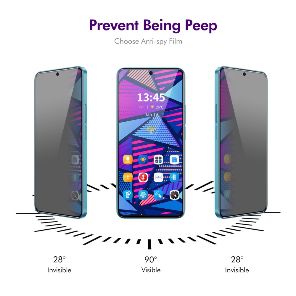 ENKAY ENKAY Motorola Moto G04 4G/G24 4G Skärmskydd Heltäckande Privacy