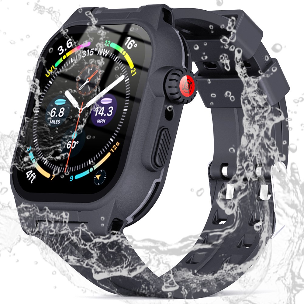 ShellBox ShellBox Armband Apple Watch 41 mm Vattentätt IP68 Skal Svart