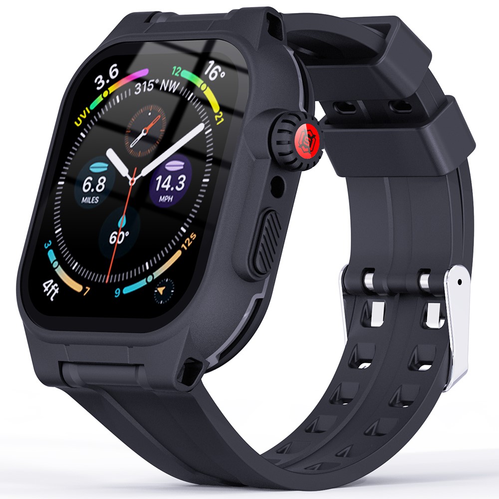 ShellBox ShellBox Armband Apple Watch 41 mm Vattentätt IP68 Skal Svart