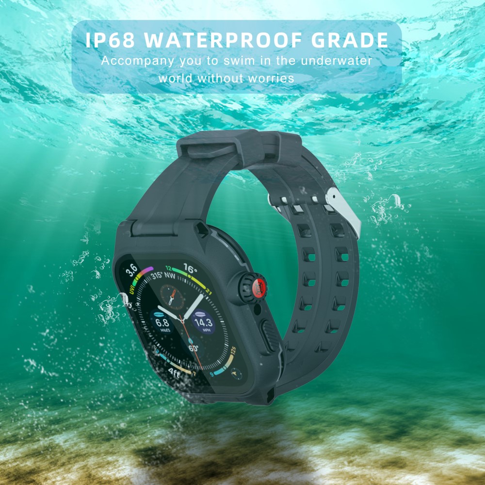 ShellBox ShellBox Armband Apple Watch 41 mm Vattentätt IP68 Skal Svart