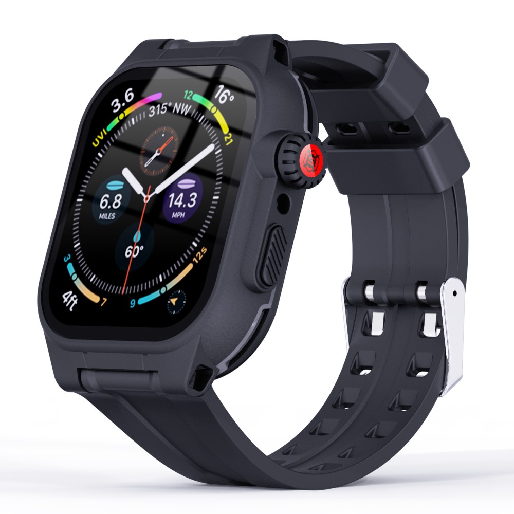ShellBox ShellBox Armband Apple Watch 45 mm Vattentätt IP68 Skal Svart