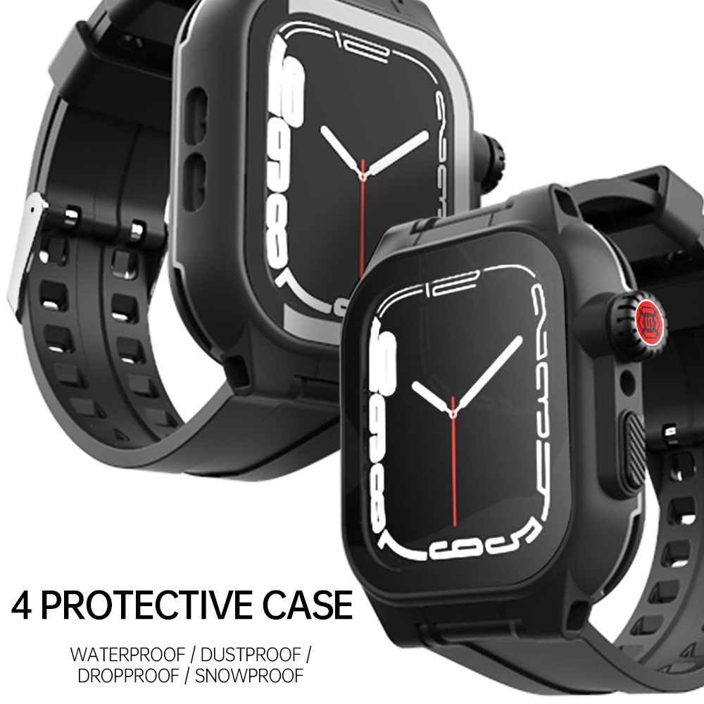 ShellBox ShellBox Armband Apple Watch 45 mm Vattentätt IP68 Skal Svart