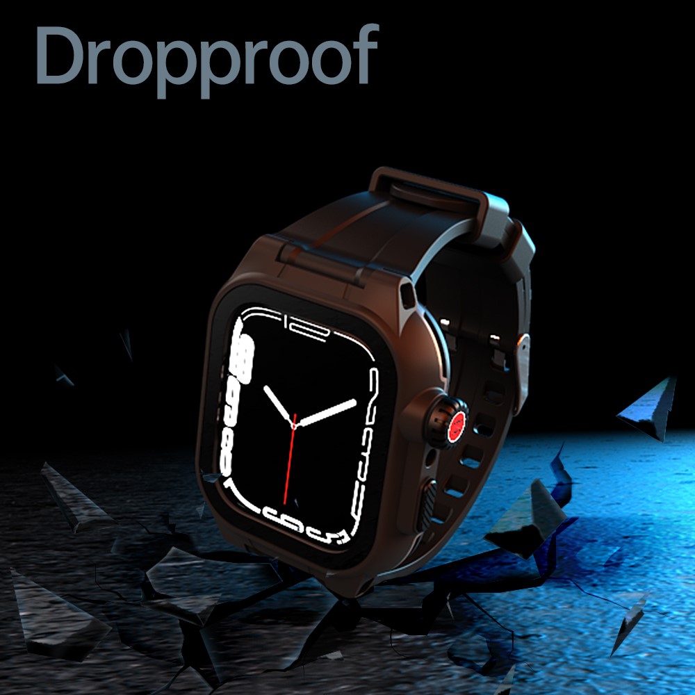 ShellBox ShellBox Armband Apple Watch 45 mm Vattentätt IP68 Skal Svart