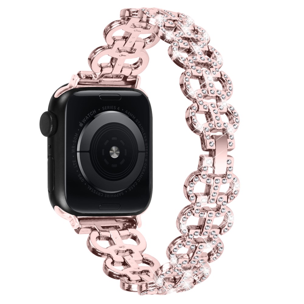  Apple Watch 42/44/45/46/49 mm Metal Bling Armband Roséguld