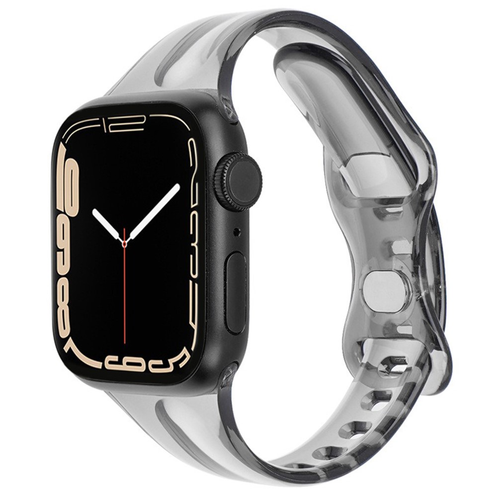  Apple Watch 42/44/45/46/49 mm CrystalFlex TPU Armband Svart