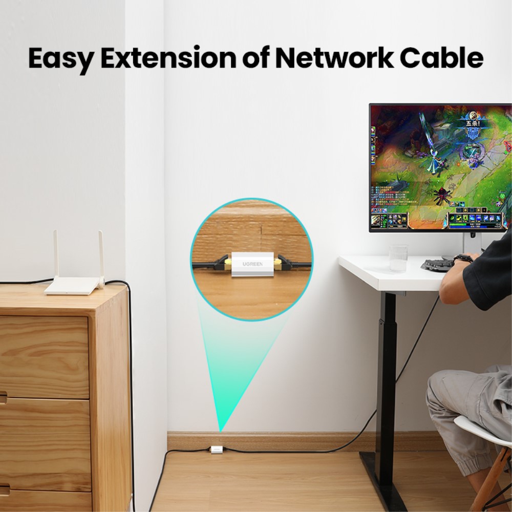UGREEN UGREEN Cat6/Cat5e RJ45 Nätverksadapter Vit