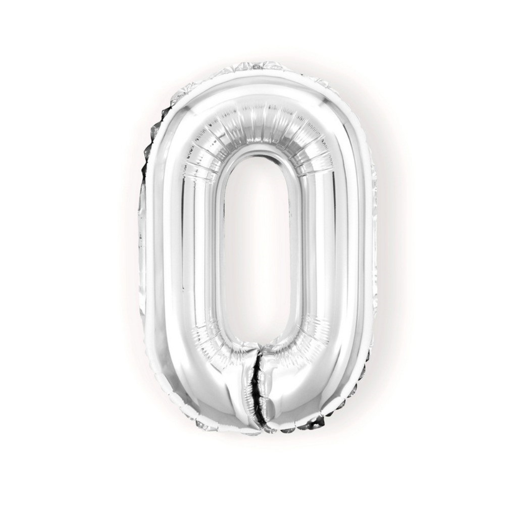  Sifferballong Nummer 0 40 cm Silver