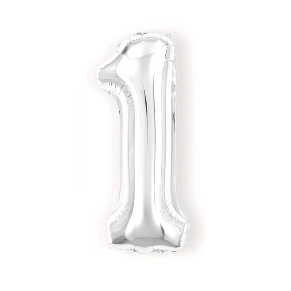  Sifferballong Nummer 1 40 cm Silver