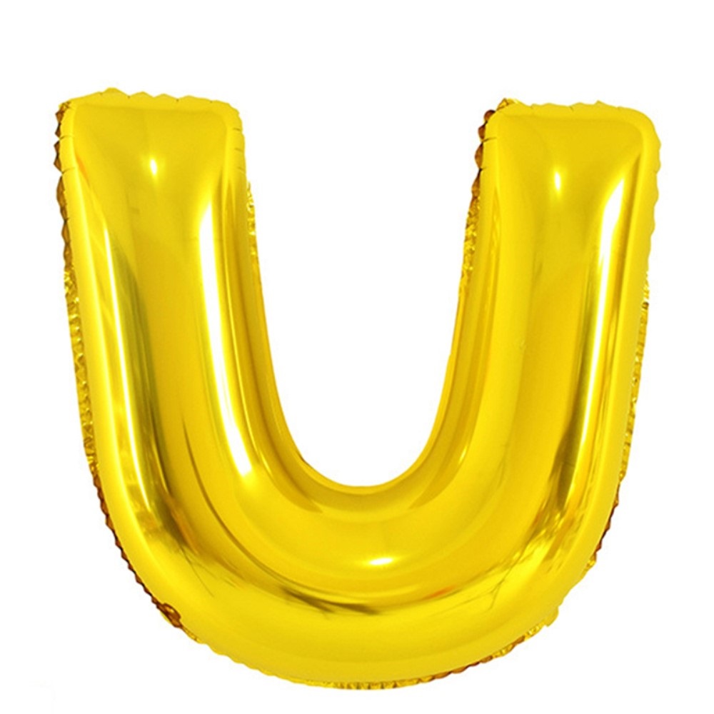  Bokstavsballong U 70 cm Guld