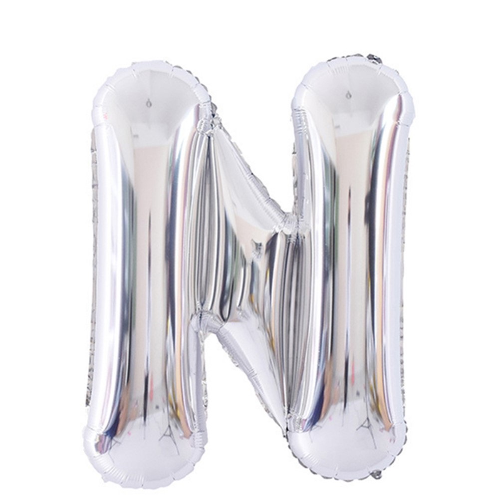  Bokstavsballong N 70 cm Silver