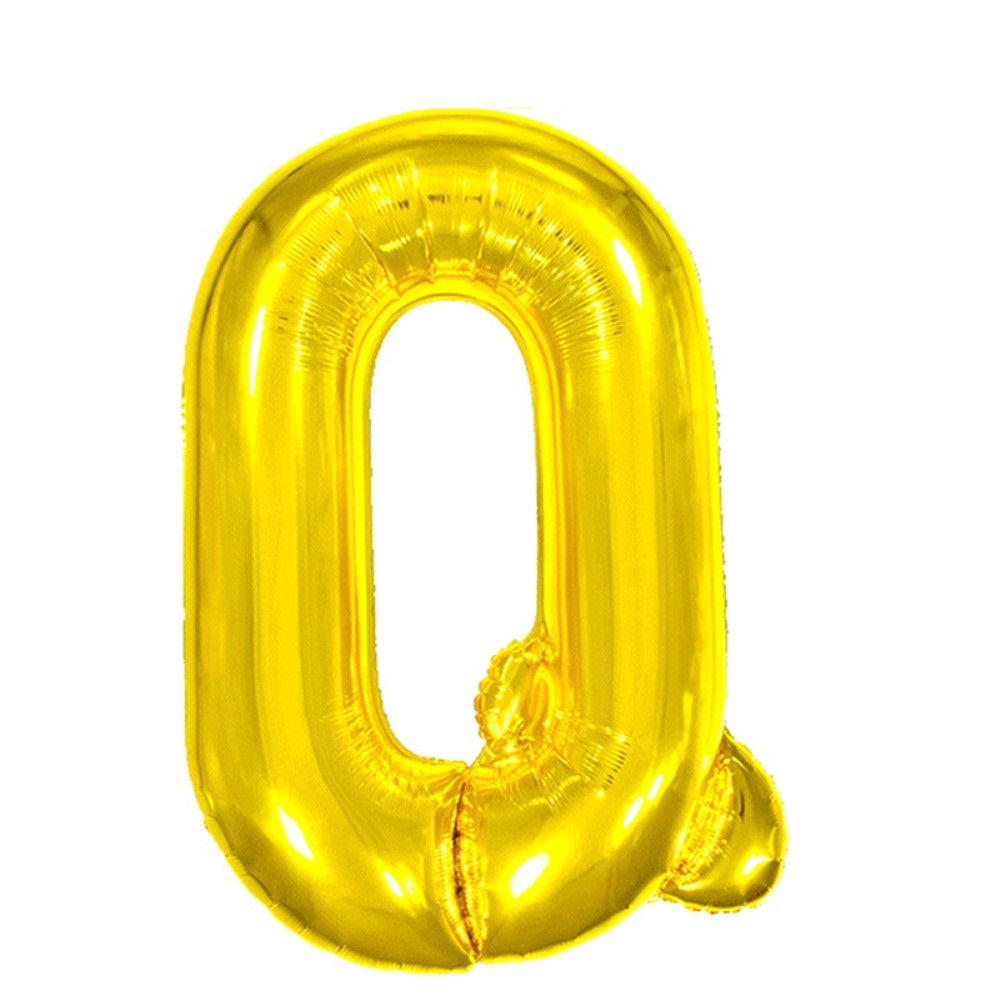  Bokstavsballong Q 40 cm Guld