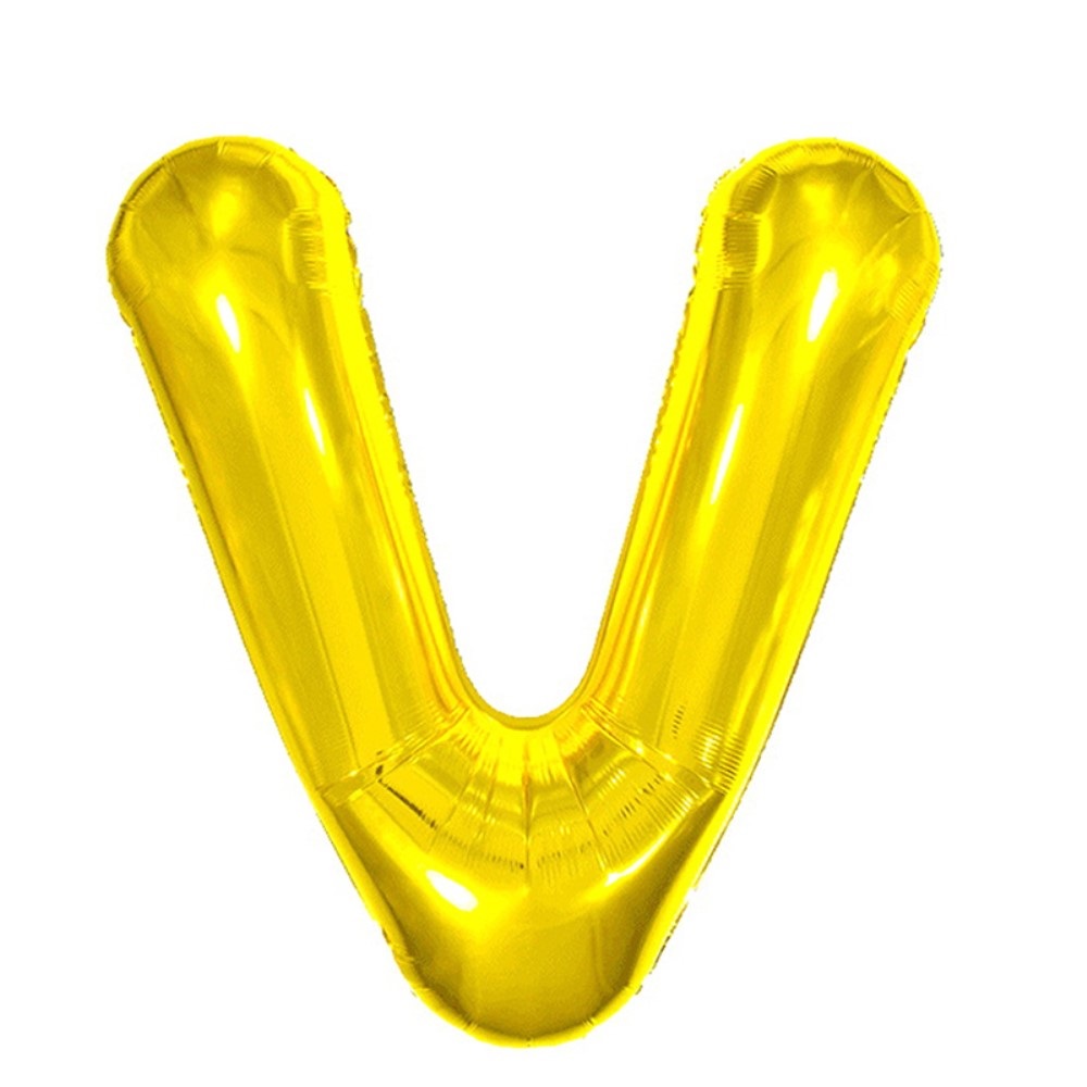  Bokstavsballong V 40 cm Guld