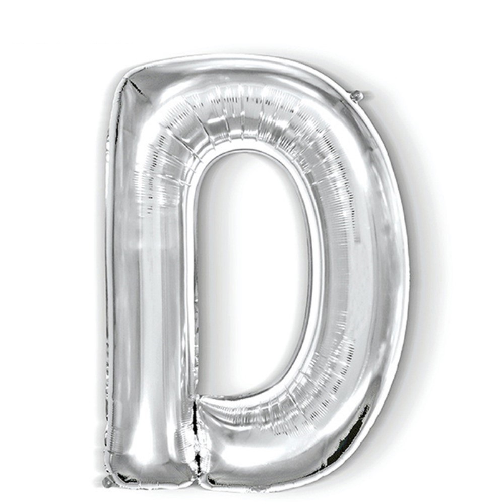  Bokstavsballong D 40 cm Silver