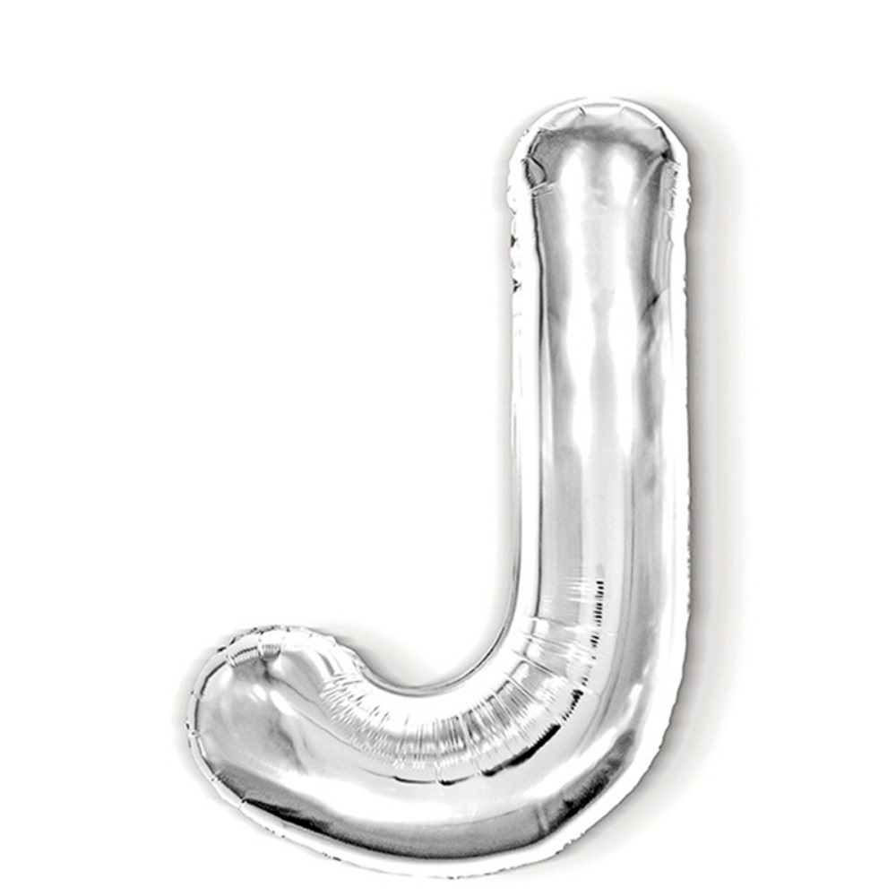  Bokstavsballong J 40 cm Silver