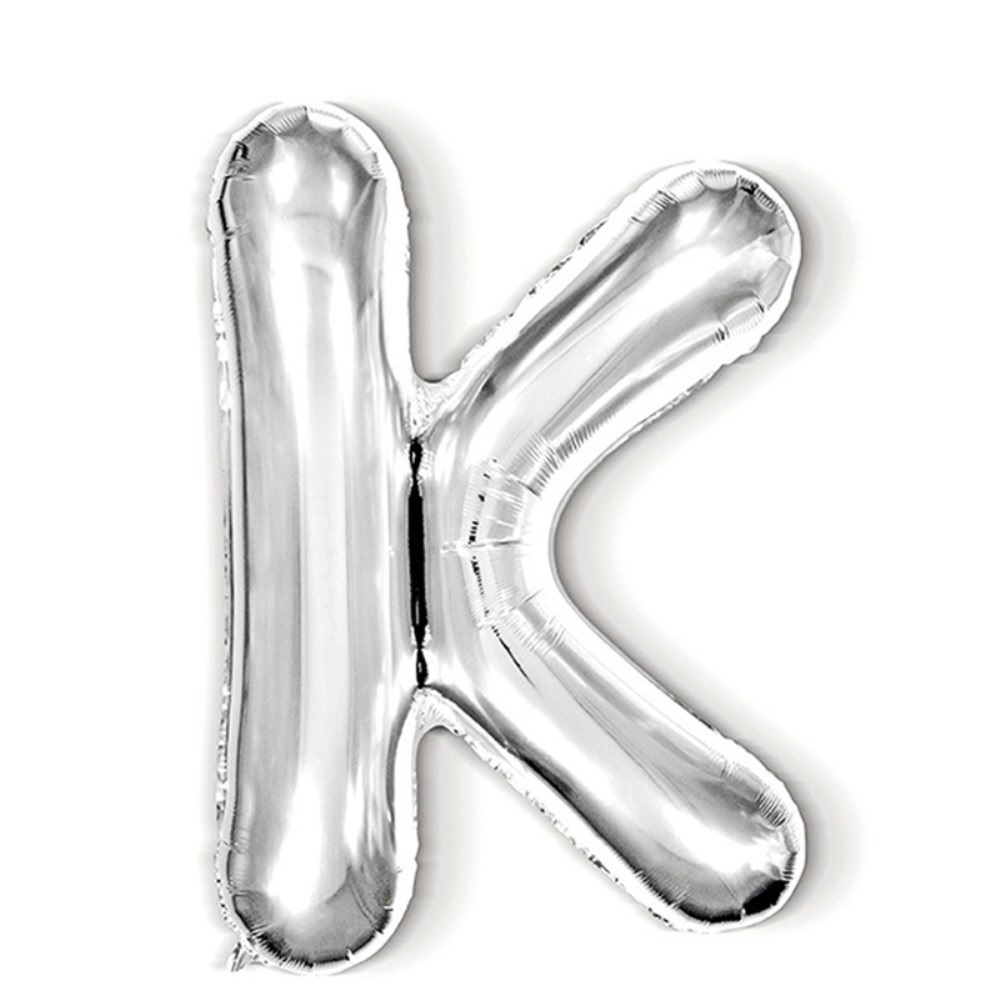  Bokstavsballong K 40 cm Silver
