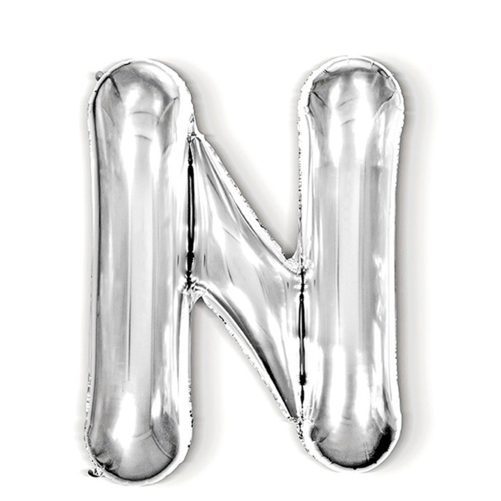  Bokstavsballong N 40 cm Silver