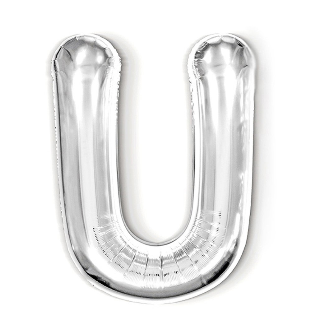  Bokstavsballong U 40 cm Silver