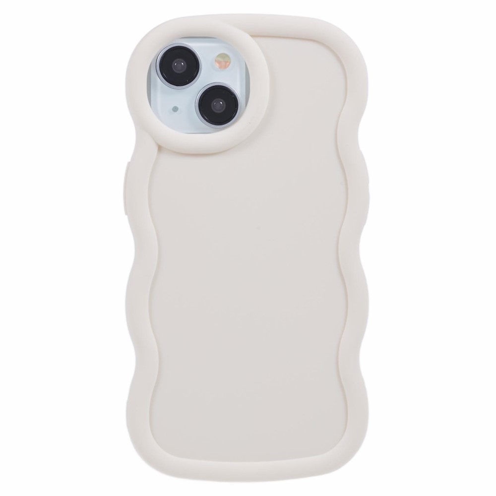  iPhone 15 Mobilskal Wavy Off White