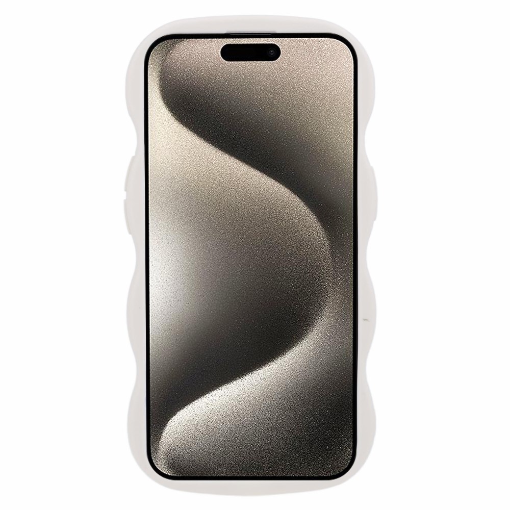  iPhone 15 Mobilskal Wavy Off White