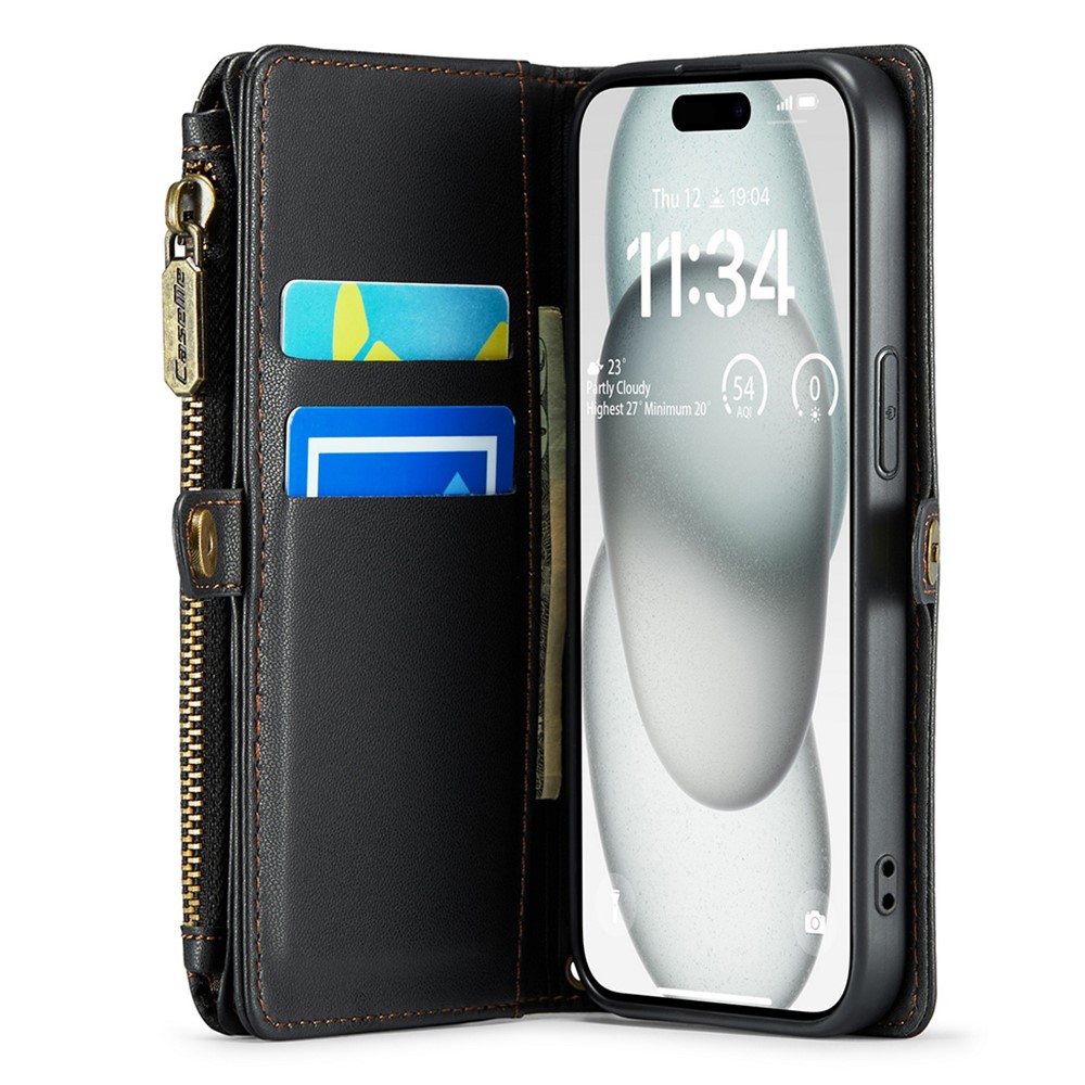 CASEME CASEME iPhone 15 Plånboksfodral Svart