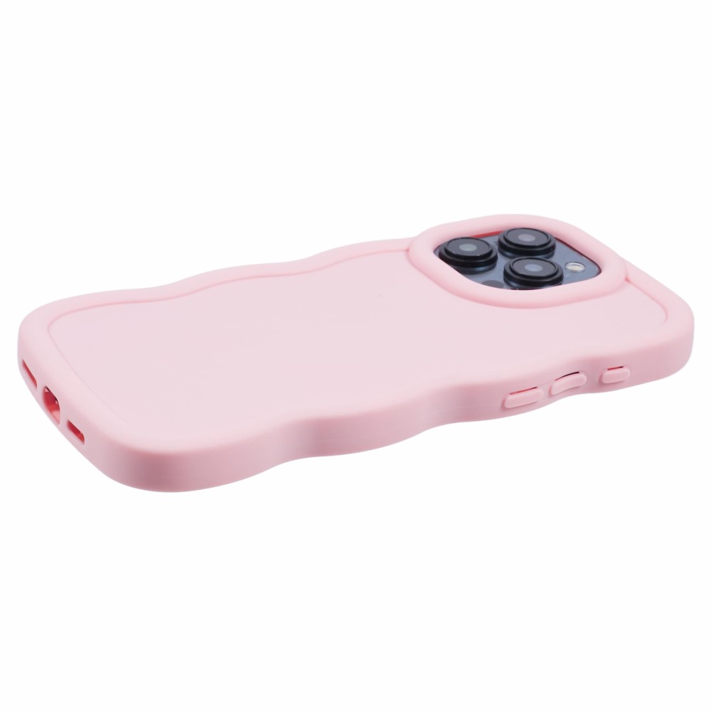  iPhone 14 Pro Max Mobilskal Wavy Ljus Rosa