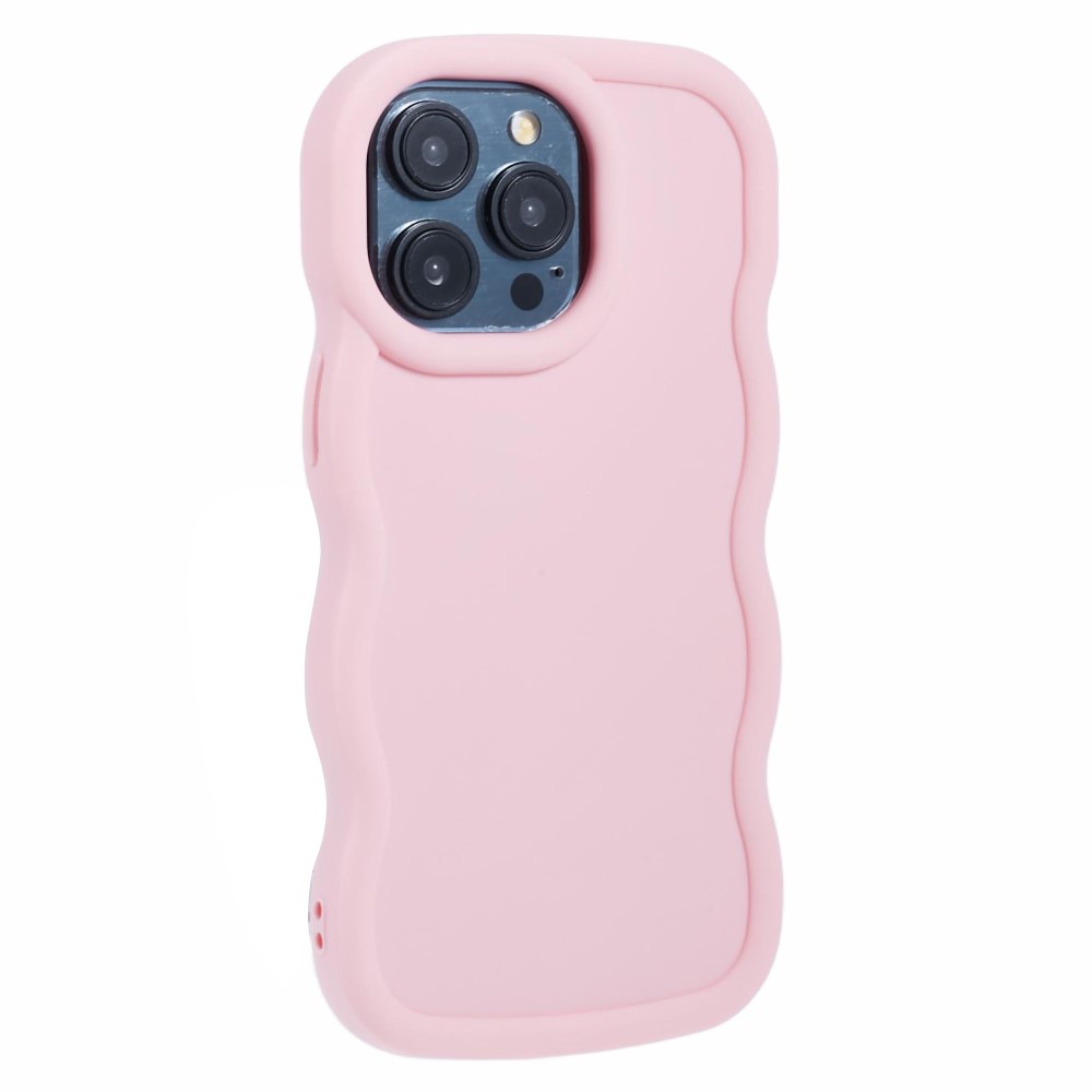  iPhone 12 Pro Max Mobilskal Wavy Ljus Rosa