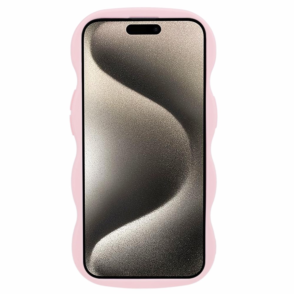  iPhone 14 Mobilskal Wavy Ljus Rosa