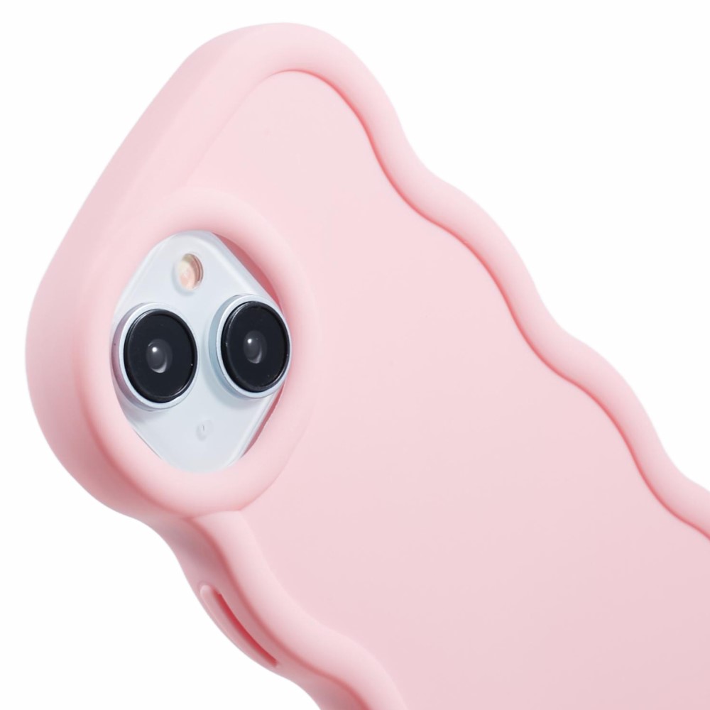  iPhone 14 Mobilskal Wavy Ljus Rosa