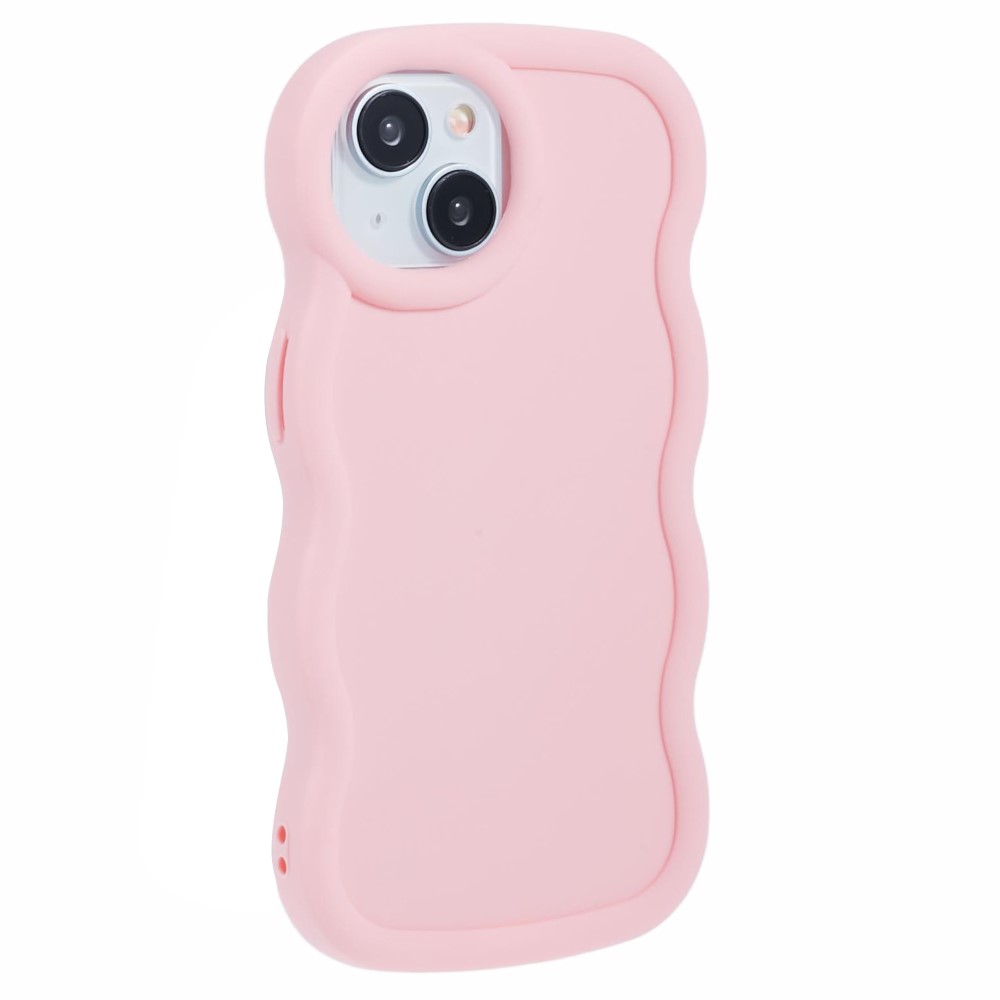 iPhone 13 Mobilskal Wavy Ljus Rosa