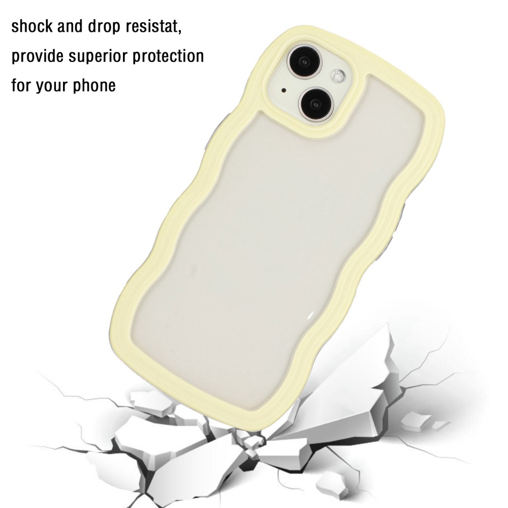  iPhone 14 Skal Wavy Hybrid Transparent/Gul