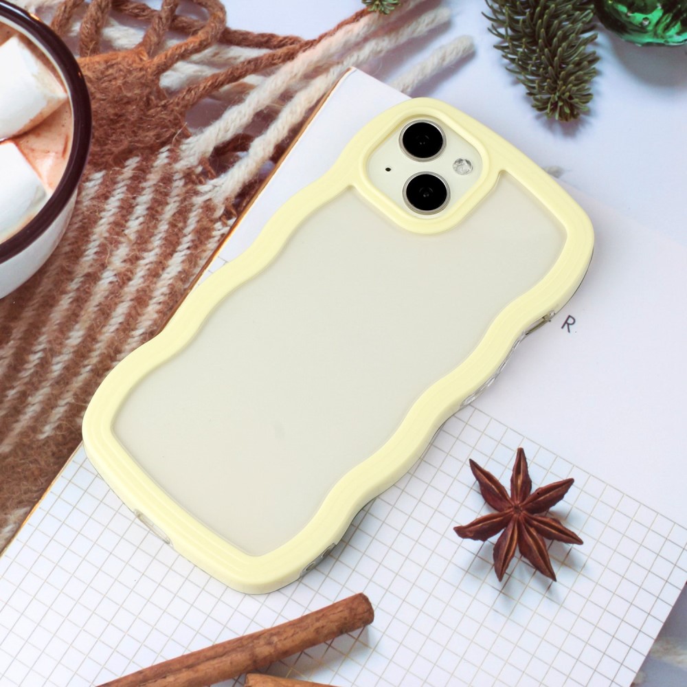  iPhone 14 Skal Wavy Hybrid Transparent/Gul