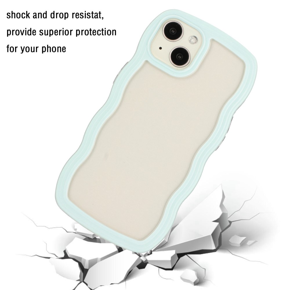  iPhone 14 Skal Wavy Hybrid Transparent/Grön