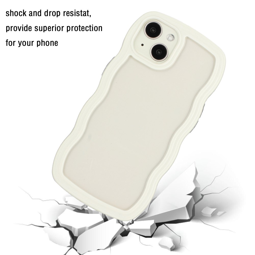  iPhone 15 Skal Wavy Hybrid Transparent/Vit